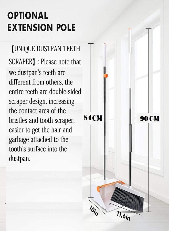 TRADY Long Handled Sweep Clean Living Room Dust Supplies Heavy Duty Broom Brush and Dustpan Best Brooms for Household (Pattern no.64) - Image 2